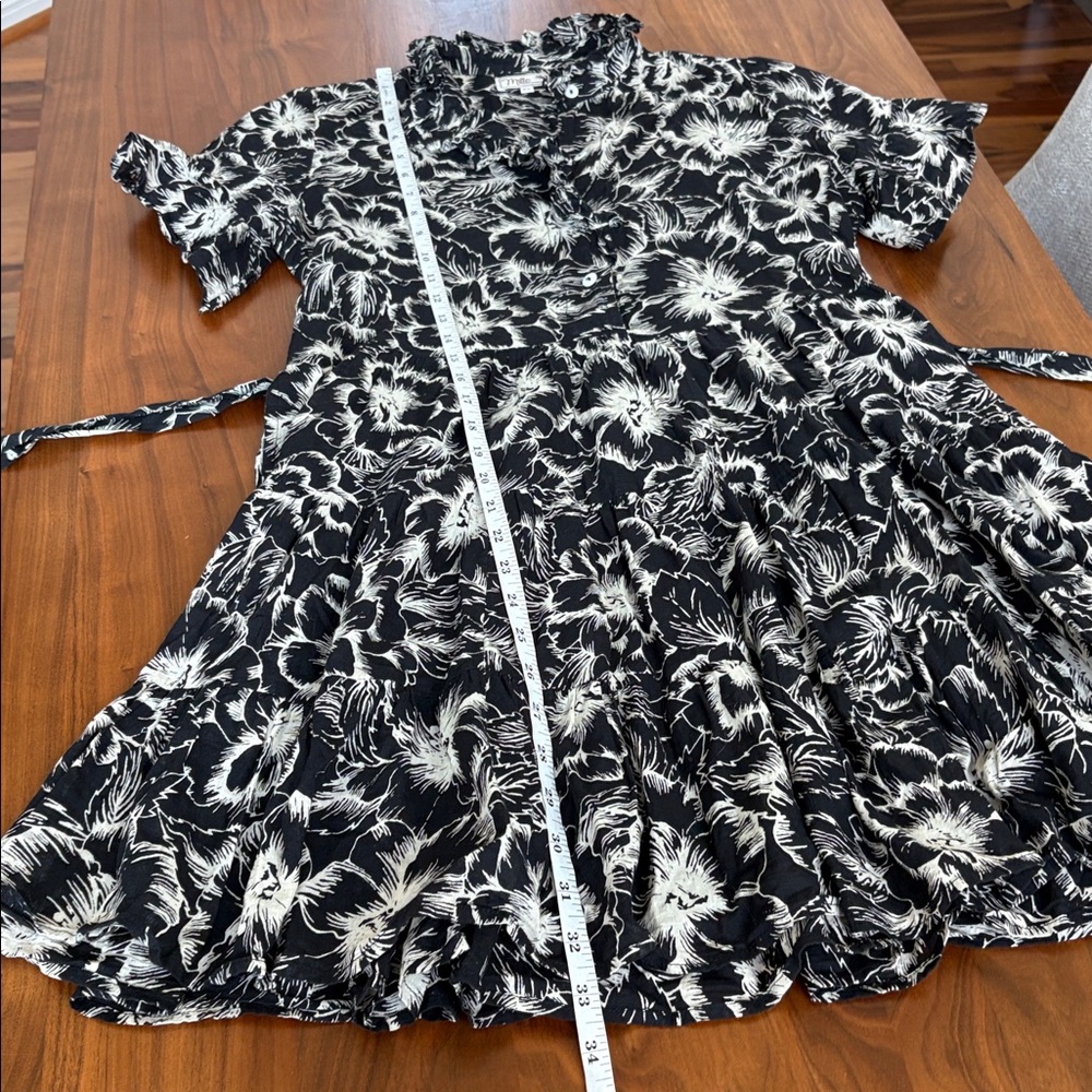 Mille Resort & Travel Violetta Dress in Black Hibiscus Size XS - Picture 7 of 8